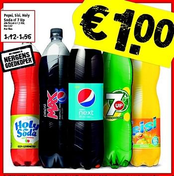 Aanbiedingen Pepsi, sisi, holy soda of 7 up - Pepsi - Geldig van 21/09/2014 tot 27/09/2014 bij Plus