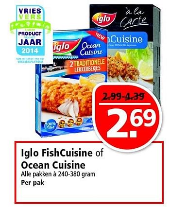 Aanbiedingen Iglo fishcuisine of ocean cuisine - Iglo - Geldig van 21/09/2014 tot 27/09/2014 bij Plus
