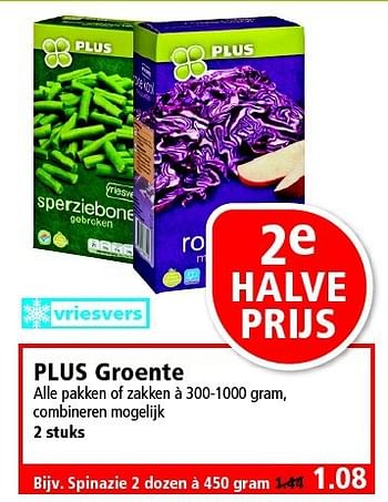 Aanbiedingen Plus groente - Huismerk - Plus - Geldig van 21/09/2014 tot 27/09/2014 bij Plus
