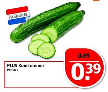 Aanbiedingen Plus komkommer - Huismerk - Plus - Geldig van 21/09/2014 tot 27/09/2014 bij Plus