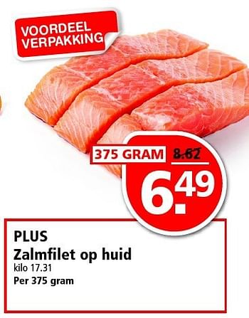 Aanbiedingen Plus zalmfilet op huid - Huismerk - Plus - Geldig van 21/09/2014 tot 27/09/2014 bij Plus