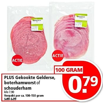 Aanbiedingen Plus gekookte gelderse, boterhamworstof schouderham - Huismerk - Plus - Geldig van 21/09/2014 tot 27/09/2014 bij Plus