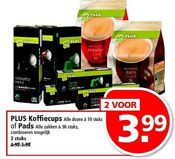 Aanbiedingen Plus koffiecups of pads - Huismerk - Plus - Geldig van 21/09/2014 tot 27/09/2014 bij Plus