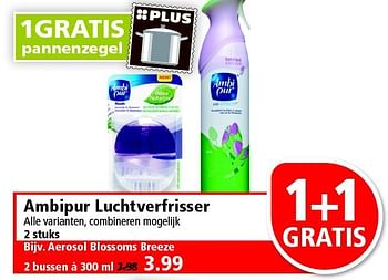 Aanbiedingen Ambipur luchtverfrisser - Ambi Pur - Geldig van 21/09/2014 tot 27/09/2014 bij Plus