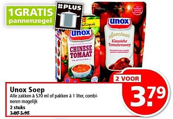 Aanbiedingen Unox soep - Unox - Geldig van 21/09/2014 tot 27/09/2014 bij Plus