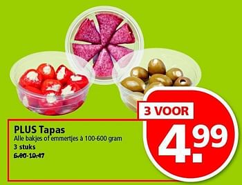 Aanbiedingen Plus tapas - Huismerk - Plus - Geldig van 21/09/2014 tot 27/09/2014 bij Plus