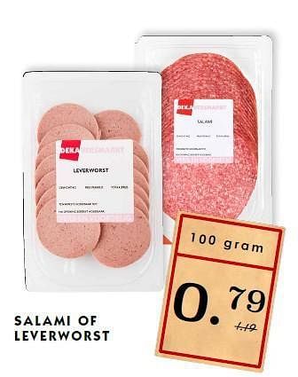 Aanbiedingen Salami of leverworst - Huismerk - Deka Markt - Geldig van 21/09/2014 tot 27/09/2014 bij Deka Markt