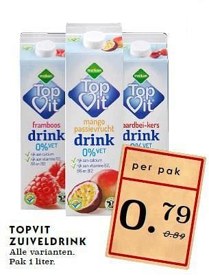Aanbiedingen Topvit zuiveldrink - Topvit - Geldig van 21/09/2014 tot 27/09/2014 bij Deka Markt