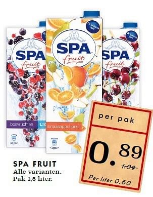 Aanbiedingen Spa fruit - Spa - Geldig van 21/09/2014 tot 27/09/2014 bij Deka Markt