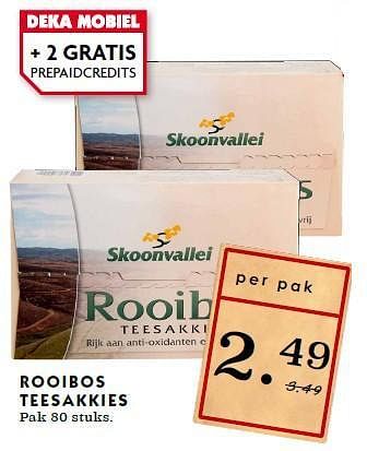 Aanbiedingen Rooibos teesakkies - Huismerk - Deka Markt - Geldig van 21/09/2014 tot 27/09/2014 bij Deka Markt