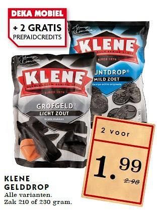 Aanbiedingen Klene gelddrop - Klene - Geldig van 21/09/2014 tot 27/09/2014 bij Deka Markt