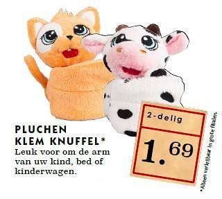 Aanbiedingen Pluchen klem knuffel - Huismerk - Deka Markt - Geldig van 21/09/2014 tot 27/09/2014 bij Deka Markt