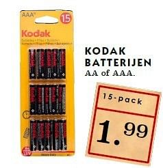 Aanbiedingen Kodak batterijen aa of aaa - Kodak - Geldig van 21/09/2014 tot 27/09/2014 bij Deka Markt