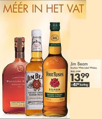 Aanbiedingen Jim beam bourbon white label whiskey - Jim Beam - Geldig van 21/09/2014 tot 04/10/2014 bij Mitra