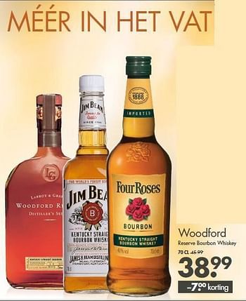 Aanbiedingen Woodford reserve bourbon whiskey - Woodford - Geldig van 21/09/2014 tot 04/10/2014 bij Mitra