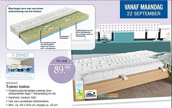 Aanbiedingen 7-zones matras - Meradiso - Geldig van 22/09/2014 tot 24/09/2014 bij Lidl