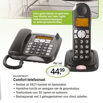 Aanbiedingen Silvercrest comfort-telefoonset - SilverCrest - Geldig van 22/09/2014 tot 24/09/2014 bij Lidl