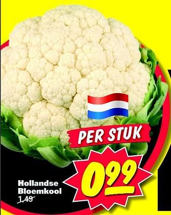 Aanbiedingen Hollandse bloemkool - Huismerk - Nettorama - Geldig van 22/09/2014 tot 28/09/2014 bij Nettorama