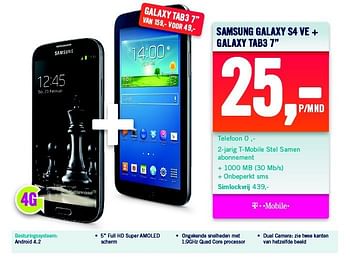 Aanbiedingen Samsung galaxy s4 ve + galaxy tab3 7 - Samsung - Geldig van 22/09/2014 tot 28/09/2014 bij The Phone House