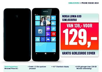 Aanbiedingen Nokia lumia 630 simlockvrij - Nokia - Geldig van 22/09/2014 tot 28/09/2014 bij The Phone House
