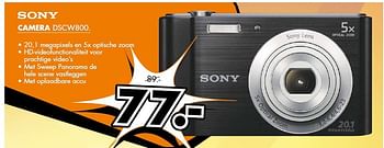 Aanbiedingen Sony camera dscw800 - Sony - Geldig van 22/09/2014 tot 28/09/2014 bij Expert