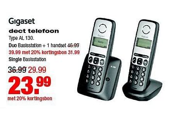 Aanbiedingen Gigaset dect telefoon al 130 - Gigaset - Geldig van 22/09/2014 tot 28/09/2014 bij Praxis