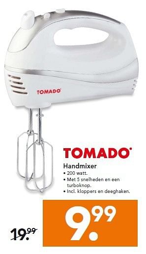 Aanbiedingen Tomado handmixer - Tomado - Geldig van 22/09/2014 tot 01/10/2014 bij Blokker
