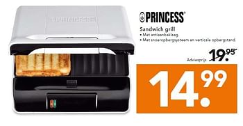 Aanbiedingen Princess sandwich grill - Princess - Geldig van 22/09/2014 tot 01/10/2014 bij Blokker