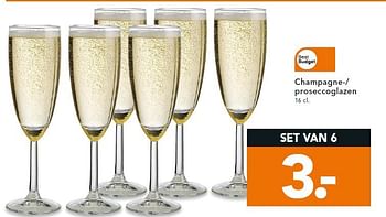 Aanbiedingen Champagne-- proseccoglazen - Best budget - Geldig van 22/09/2014 tot 01/10/2014 bij Blokker