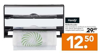 Aanbiedingen Rollenhouder voor uw keukenrol, vershoud- en aluminiumfolie - Handy - Geldig van 22/09/2014 tot 01/10/2014 bij Blokker