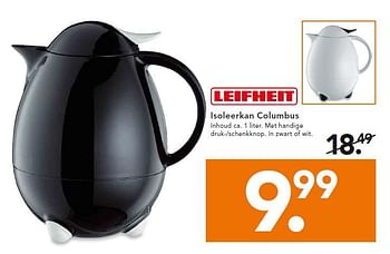 Aanbiedingen Leifheit isoleerkan columbus - Leifheit - Geldig van 22/09/2014 tot 01/10/2014 bij Blokker
