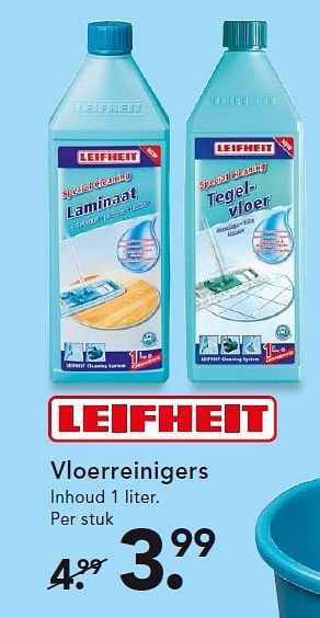 Aanbiedingen Vloerreinigers - Leifheit - Geldig van 22/09/2014 tot 01/10/2014 bij Blokker