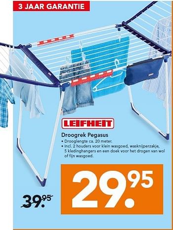 Aanbiedingen Droogrek pegasus - Leifheit - Geldig van 22/09/2014 tot 01/10/2014 bij Blokker