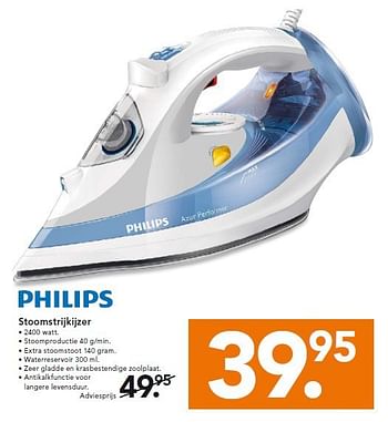 Aanbiedingen Philips stoomstrijkijzer - Philips - Geldig van 22/09/2014 tot 01/10/2014 bij Blokker