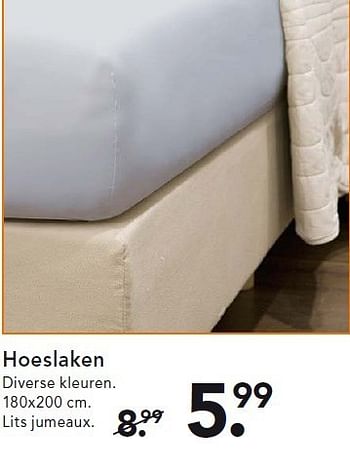Aanbiedingen Hoeslaken diverse kleuren - Huismerk - Blokker - Geldig van 22/09/2014 tot 01/10/2014 bij Blokker