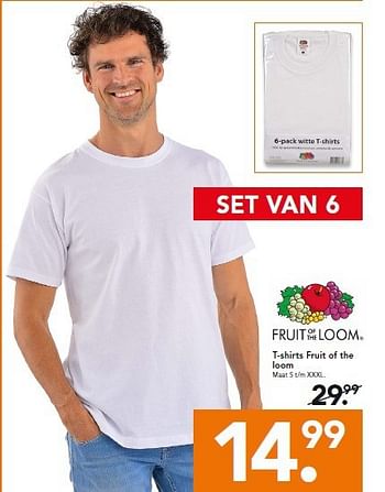 Aanbiedingen T-shirts fruit of the loom - Fruit of the Loom - Geldig van 22/09/2014 tot 01/10/2014 bij Blokker