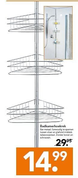 Aanbiedingen Badkamerhoekrek - Huismerk - Blokker - Geldig van 22/09/2014 tot 01/10/2014 bij Blokker