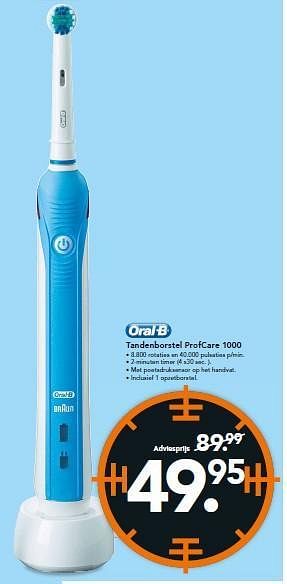 Aanbiedingen Oral-b tandenborstel profcare 1000 - Oral-B - Geldig van 22/09/2014 tot 01/10/2014 bij Blokker