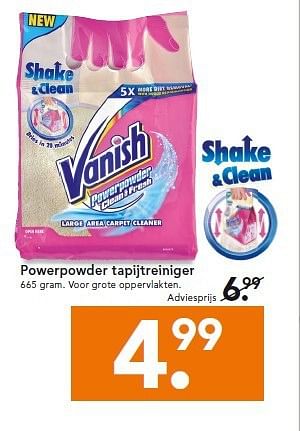 Aanbiedingen Powerpowder tapijtreiniger - Vanish - Geldig van 22/09/2014 tot 01/10/2014 bij Blokker