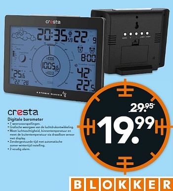 Aanbiedingen Digitale barometer - Cresta - Geldig van 22/09/2014 tot 01/10/2014 bij Blokker