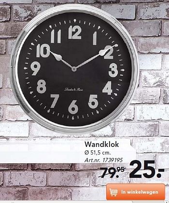 Aanbiedingen Wandklok - Huismerk - Blokker - Geldig van 22/09/2014 tot 01/10/2014 bij Blokker