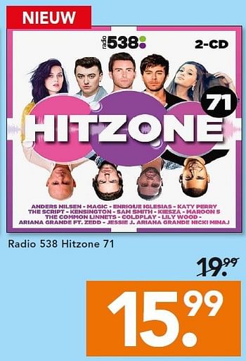 Aanbiedingen Radio 538 hitzone 71 - Huismerk - Blokker - Geldig van 22/09/2014 tot 01/10/2014 bij Blokker
