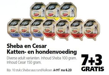 Aanbiedingen Sheba en cesar katten- en hondenvoeding - Cesar - Geldig van 22/09/2014 tot 03/10/2014 bij Welkoop