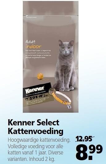 Aanbiedingen Kenner select kattenvoeding - Kenner - Geldig van 22/09/2014 tot 03/10/2014 bij Welkoop