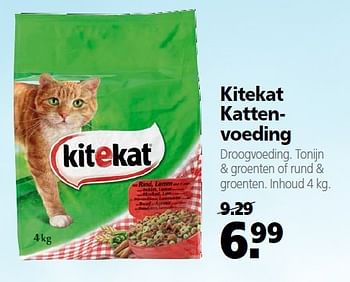 Aanbiedingen Kitekat kattenvoeding droogvoeding. tonijn + groenten of rund + groenten - Kitekat - Geldig van 22/09/2014 tot 03/10/2014 bij Welkoop