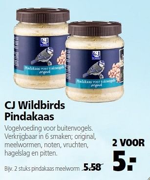 Aanbiedingen Cj wildbirds pindakaas 2 voor - Huismerk - Welkoop - Geldig van 22/09/2014 tot 03/10/2014 bij Welkoop