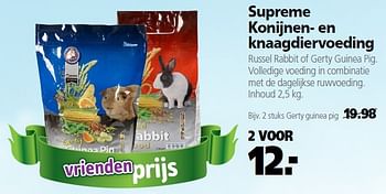Aanbiedingen Supreme konijnen- en knaagdiervoeding 2 voor - Supreme - Geldig van 22/09/2014 tot 03/10/2014 bij Welkoop