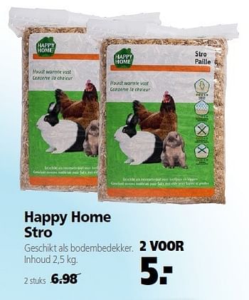 Aanbiedingen Happy home stro 2 voor - Happy Home - Geldig van 22/09/2014 tot 03/10/2014 bij Welkoop