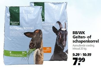 Aanbiedingen Bb-wk geiten- of schapenkorrel - Huismerk - Welkoop - Geldig van 22/09/2014 tot 03/10/2014 bij Welkoop
