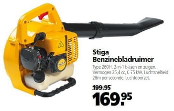 Aanbiedingen Stiga benzinebladruimer 260h - Stiga - Geldig van 22/09/2014 tot 03/10/2014 bij Welkoop
